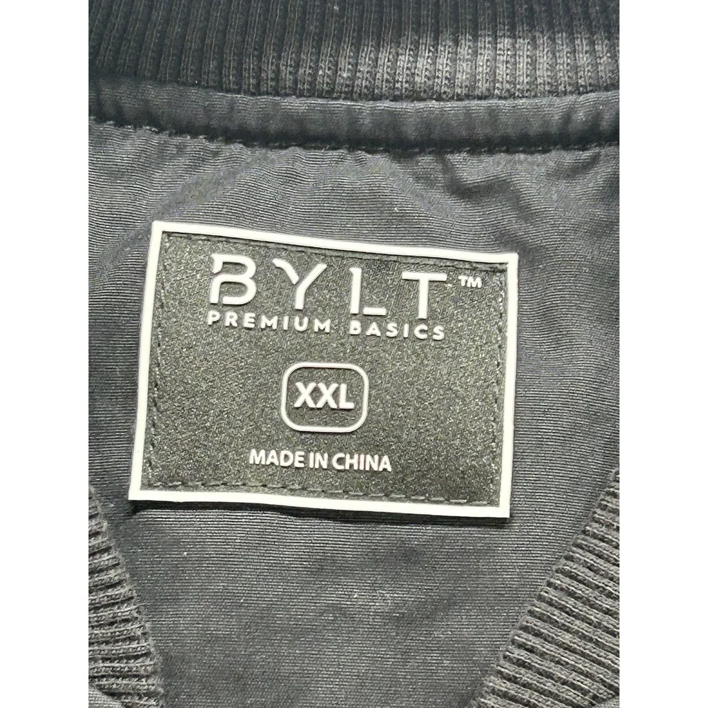 BYLT Quilted Bomber Jacket Mens Small Black Quilted Puffer Premium Basics